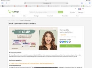 1+1 Demak'Up wattenschijfjes cashback bij Mys...