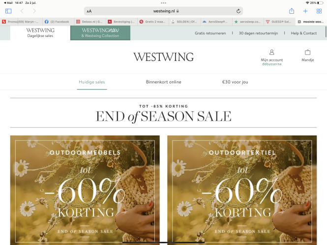 End of season sale bij westwing - tot 80% kor...