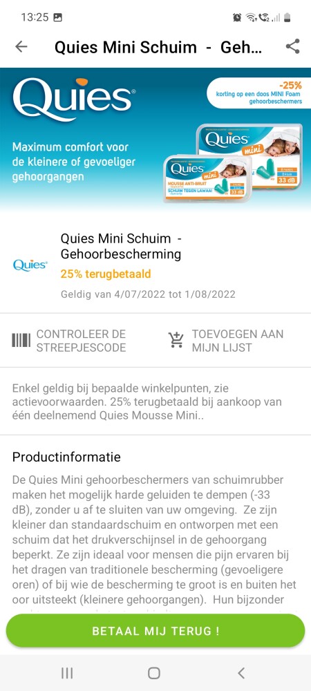 Myshopi 25% cashback quiesini schuim gehoorbe...
