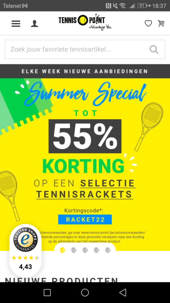 Tot -55% op een selectie tennisraketten