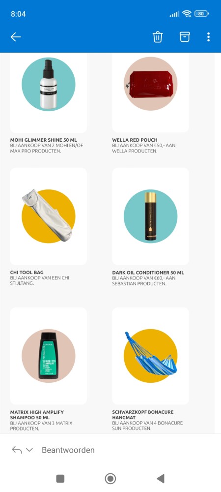 Diverse gratis producten bij aankoop bij haar...