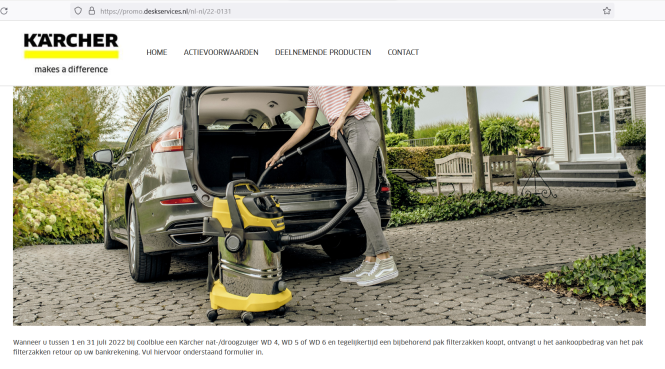 Kärcher Cashback actie filterzakken Coolblue...