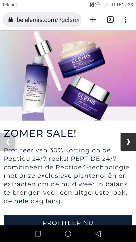 -30% op de Peptide producten v Elemis Be.ele...