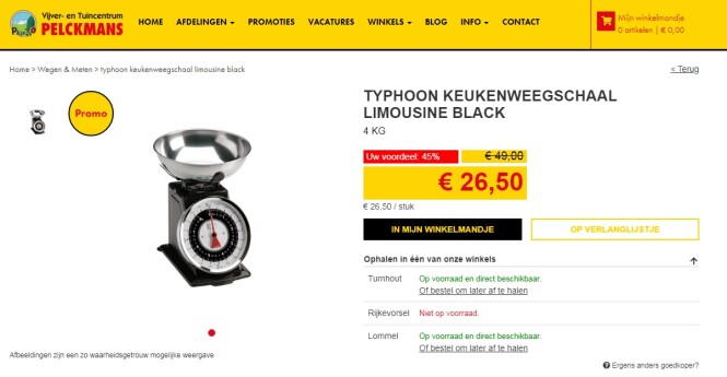 Mooie Retro keukenweegschaal bij Tuincentrum...