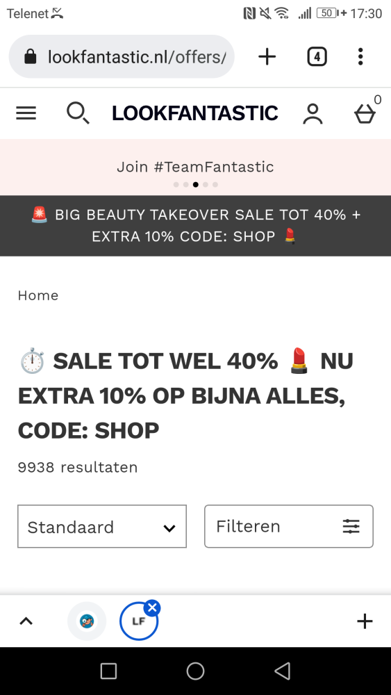 Tot -40% in de solden + 10% extra korting op...