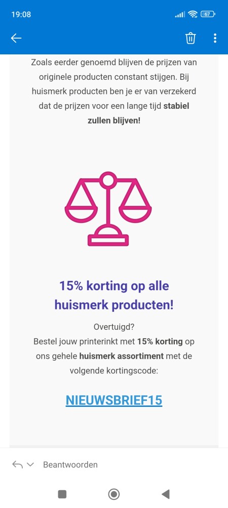 15% korting op ons gehele huismerk assortimen...