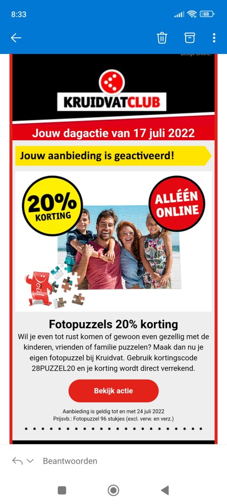 20% korting op fotopuzzels