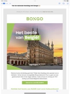 Op bongo.be krijg je 15% korting met de code...