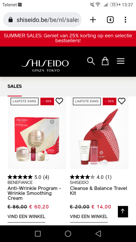 -30% op selectie producten v Shiseido zolang...