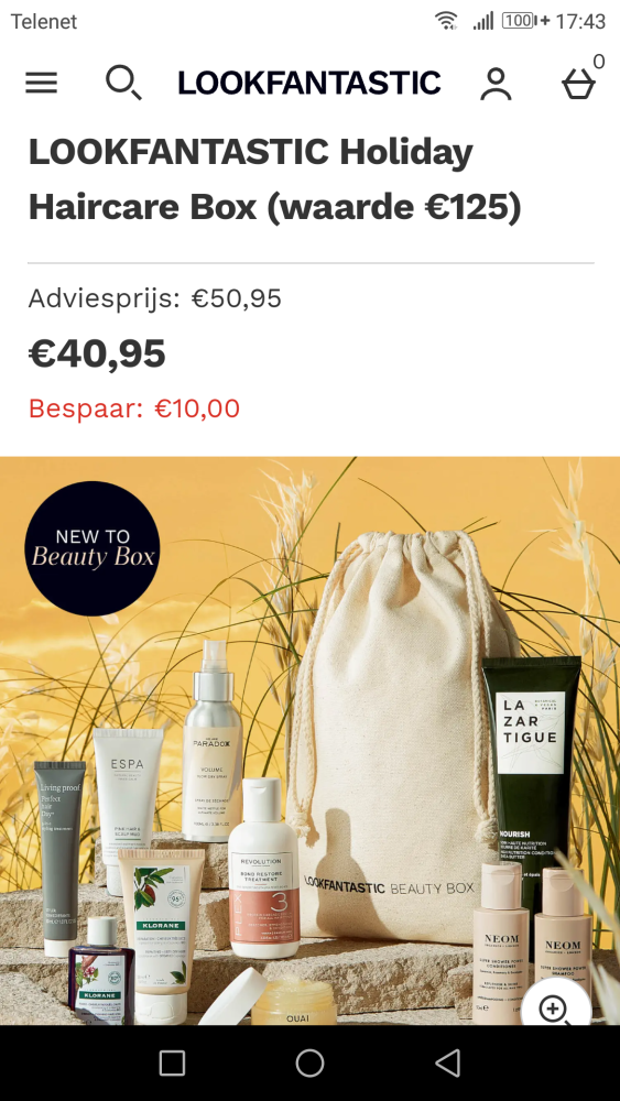 Koop een haircarebox met 10 haarproducten twv...