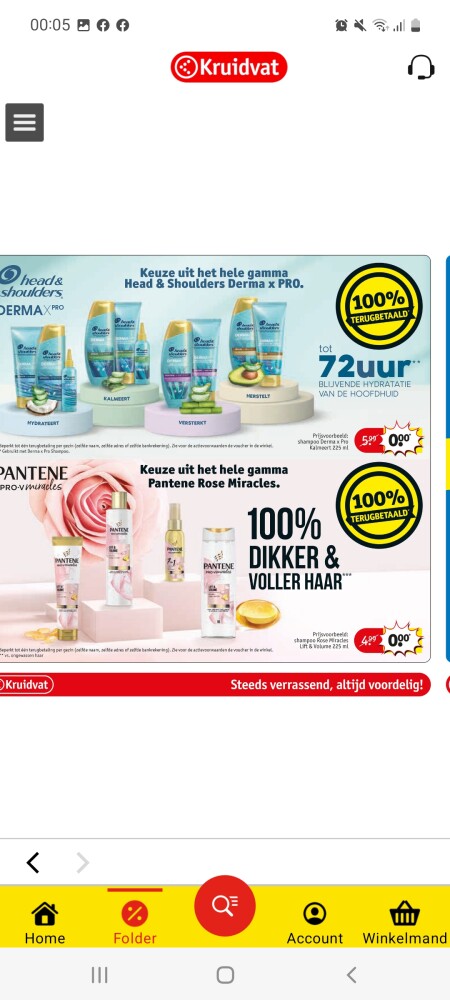 Kruidvat volgende week 100% cashback head&sh...