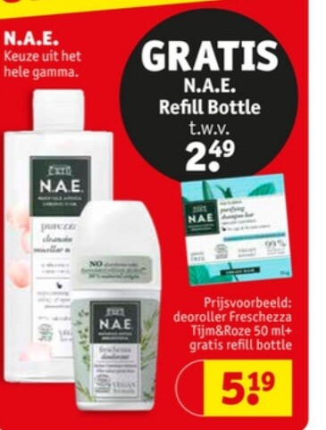 Kruidvat volgende week gratis N.A.E. refill b...
