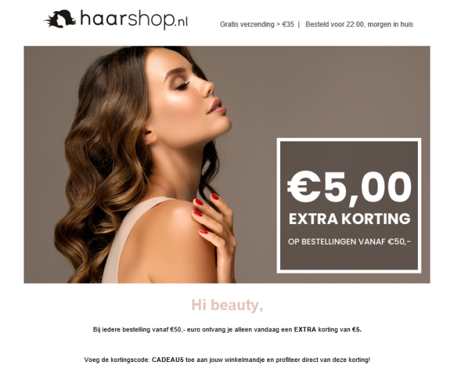 €5 korting bij aankoop vanaf €50