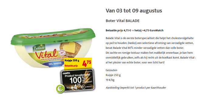 100% terugbetaald bij match en smatch op de €...