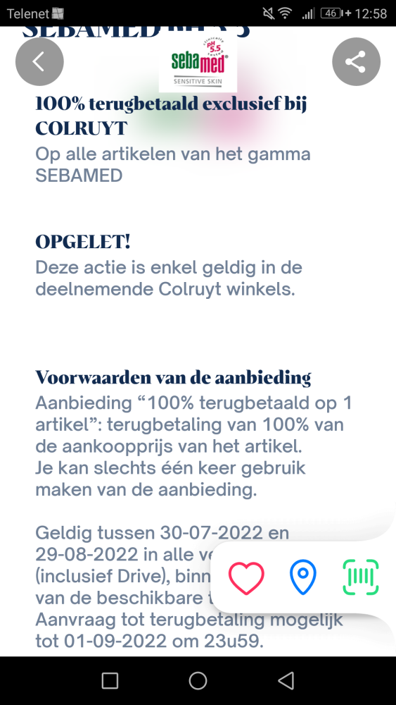 100% terugbetaald v 1 artikel v Sebamed in Co...
