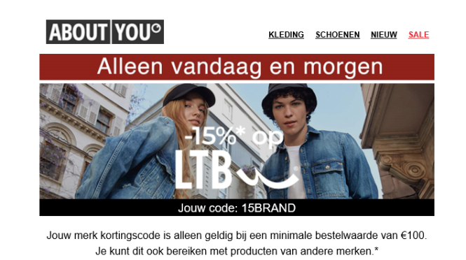 €15 korting bij aankoop vanaf €100 De waardeb...