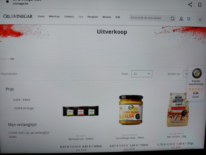 oilvinegar.be uitverkoop tot wel meer dan 60%...