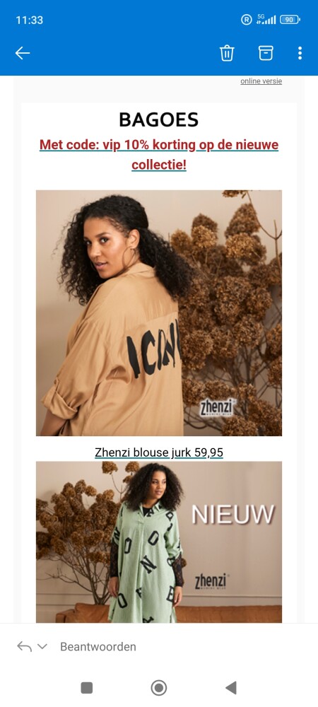 10% korting op de nieuwe collectie. Geldig op...