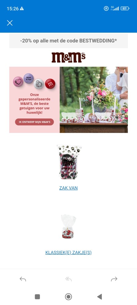 -20% op elke bestelling, -25% op bestellingen...