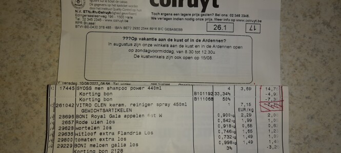 Bij Colruyt.. SYOSS shampo.. 440ml 4st. 2.48€...