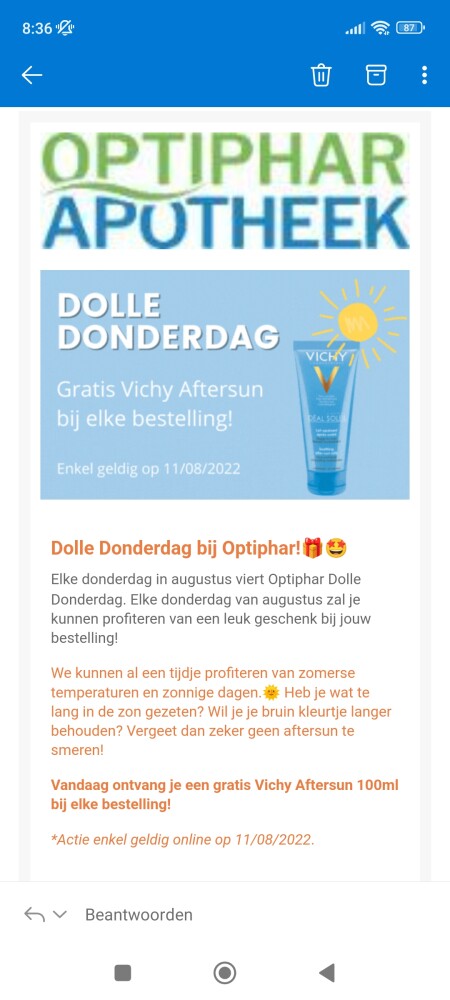 Vandaag ontvang je bij optiphar een gratis Vi...
