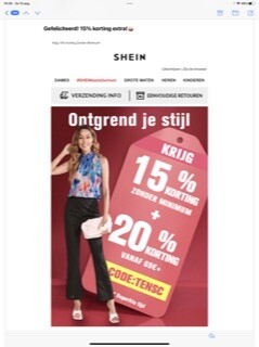 20% korting vanaf 69€ - https://eur.shein.com...