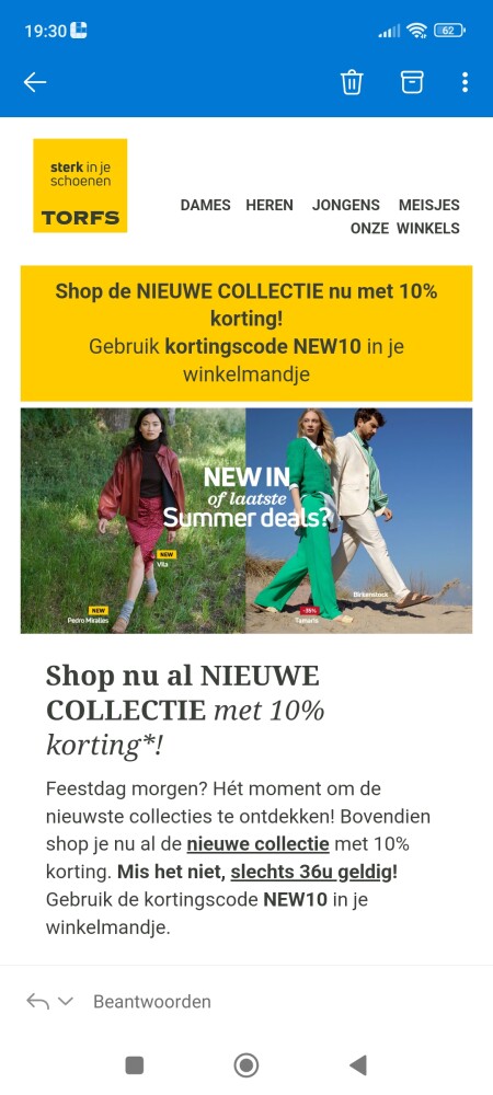 10% korting op de nieuwe collectie: De kortin...