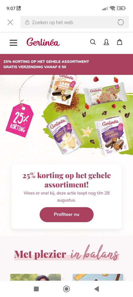 Bij Gerlinea is er tem 28/08 25% korting op h...