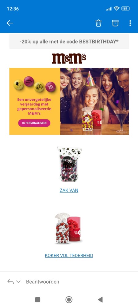 20% korting op alle bestellingen