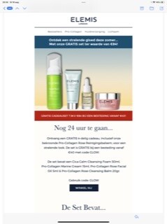 4delig cadeau bij aankoop van 40€ bij elemis...