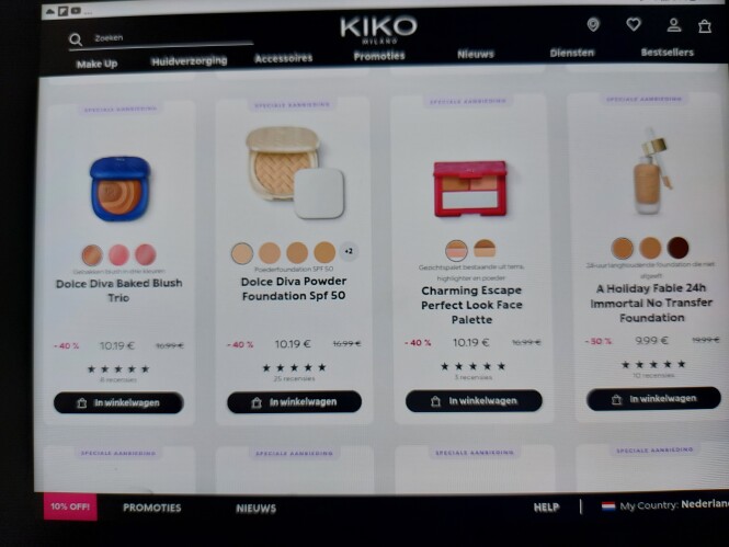 kikocosmetics.com promoties tot -50% op gesel...