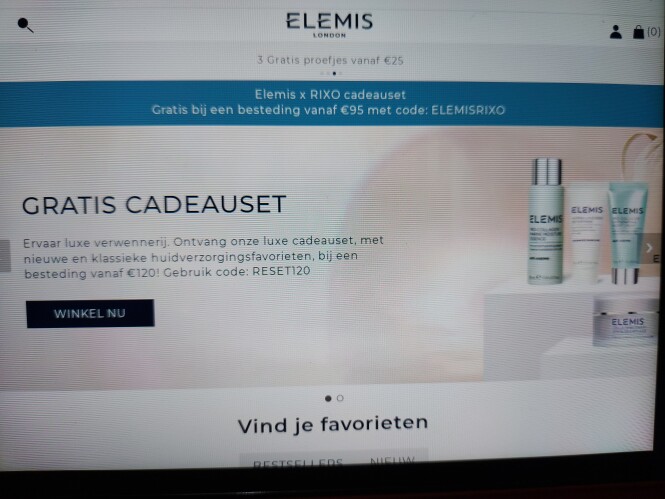 elemis.com gratis cadeauset bij een besteding...