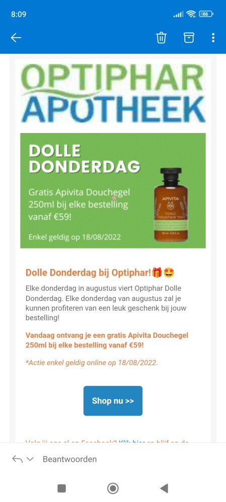Vandaag ontvang je bij optiphar een gratis Ap...
