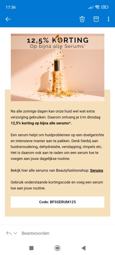 12,5% korting op bijna alle serums