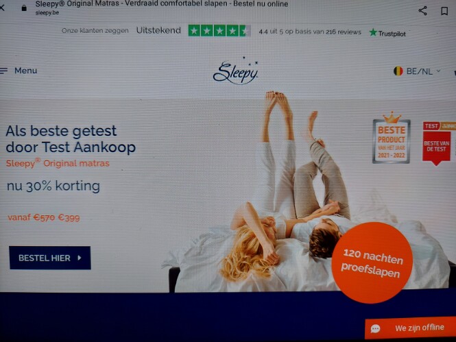 sleepy.be sleepy original matras nu 30% korti...