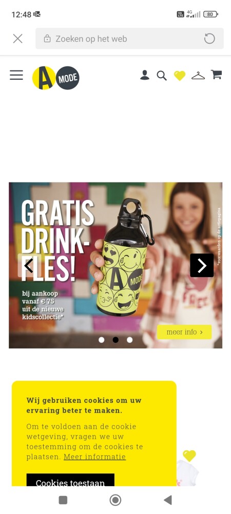 Bij a mode krijg je een gratis drinkfles bij...