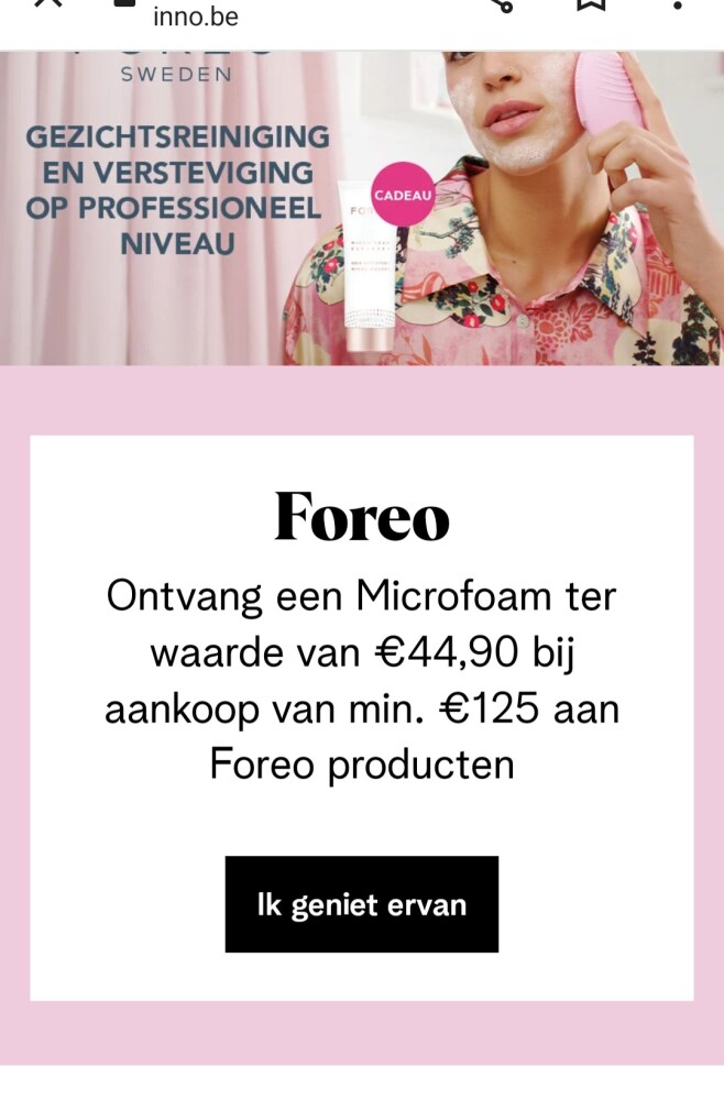 inno.be gratis microfoam ter waarde van €44,9...