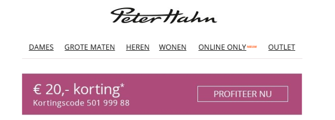 €20 korting bij aankoop vanaf €75