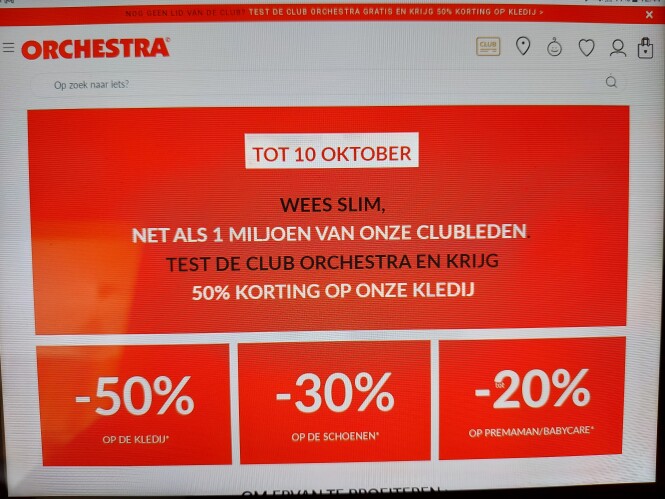 shop-orchestra.com tot 10 oktober 50% korting...