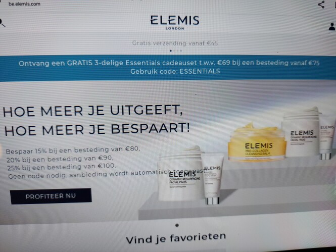 elemis.com ontvang een gratis 3-delige essent...