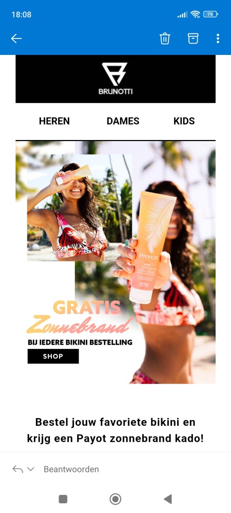 Bij Brunotti krijg je een gratis Payot zonneb...