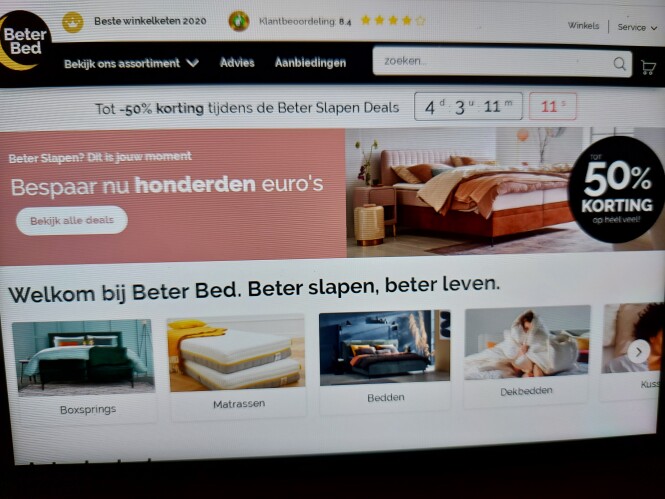 beterbed.be tot -50% korting tijdens de beter...