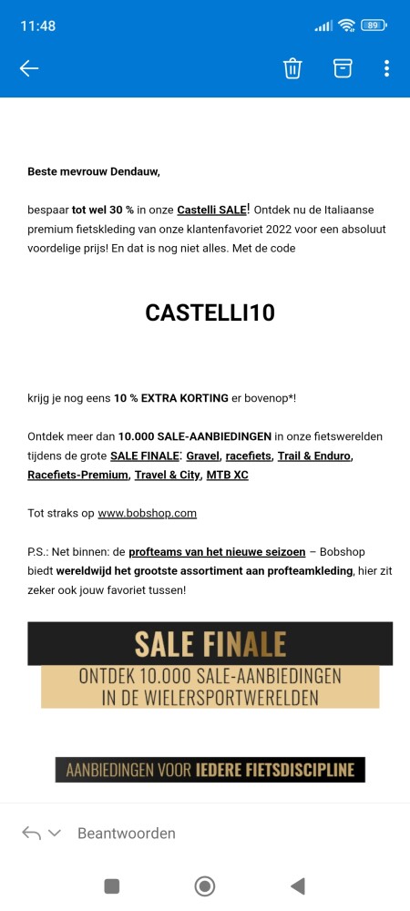 tot -30% in de Castelli SALE en met de code k...