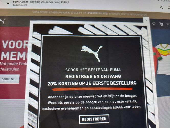 puma.com 20% korting op je eerste bestelling