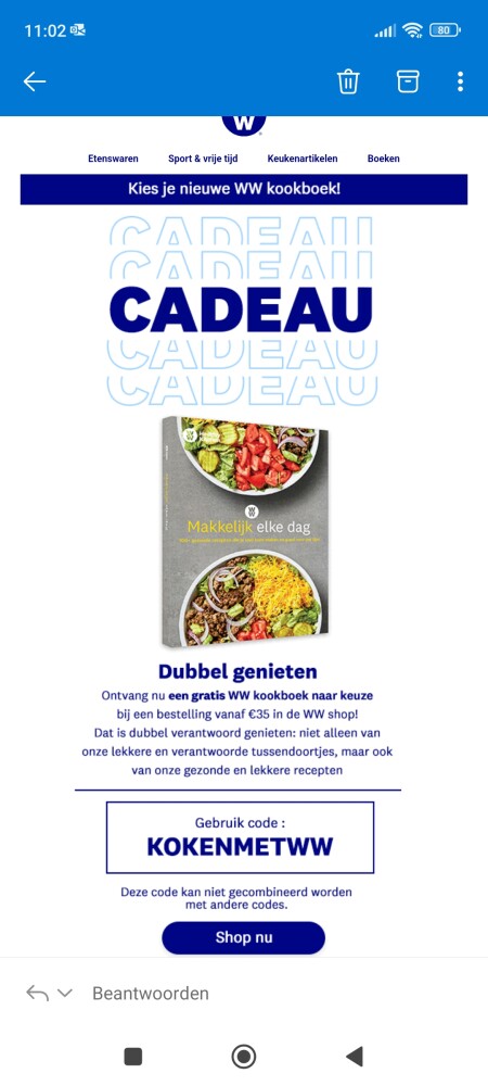 Gratis kookboek bij uw bestelling vanaf €35 i...