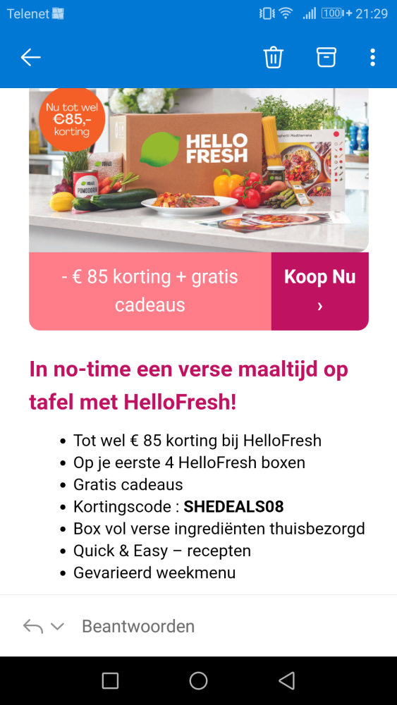 -85€ op de eerste 4 hello freshboxen en grati...