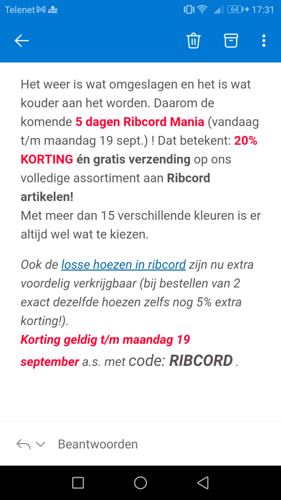 -20% op alle ribcordhoezen + gratis verzendin...