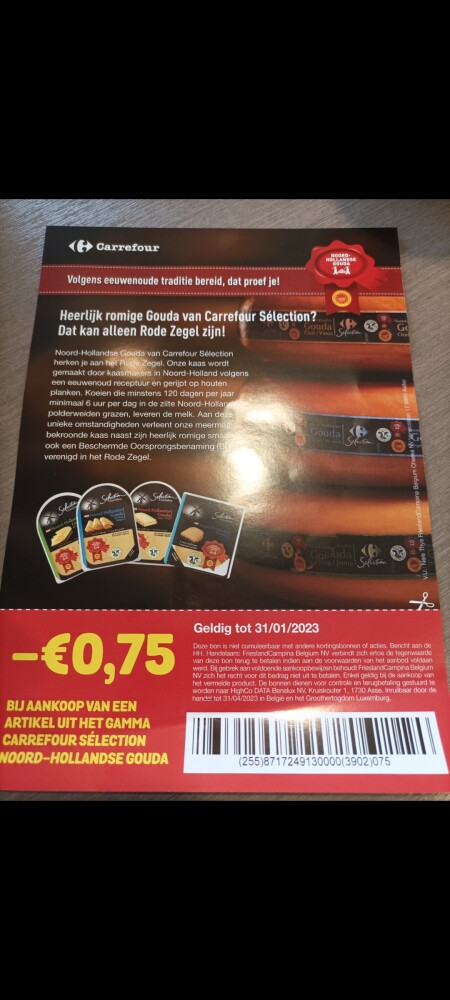 Kortingsbon -€0,75 bij aankoop van 1 artikel...