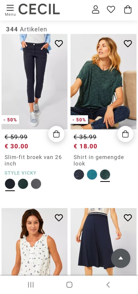 cecil-mode.be tot -50% op een selectie damesk...