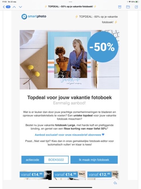 50% op fotoboek Large